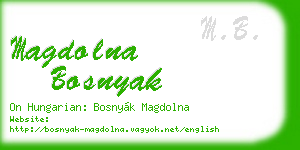magdolna bosnyak business card
